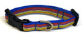 Red, Blue, Light Blue, White, Green & Yellow Stripe Dog Collar 1/2