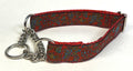 Red, Blue & Tan Paisley Chain Martingale Collar 1in
