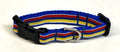 Red, Blue & Yellow Stripe Dog Collar 1/2