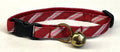Red, Gray, White & Pink Diagonal Stripe Cat Collar