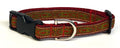 Red, Olive, Gold Oval Design Dog Collar 3/4
