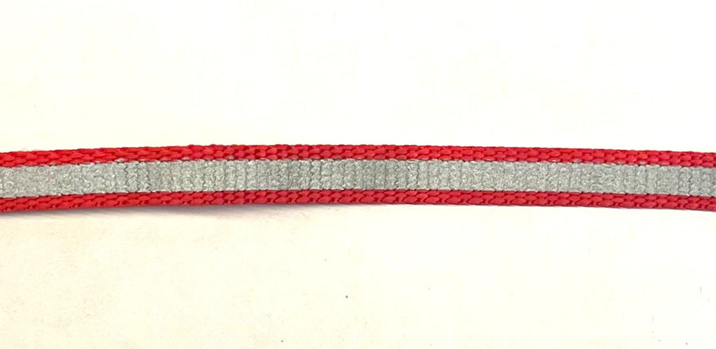 Red with Reflective Stripe Dog Collar 1/2 inch