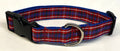 Red, White, Blue, and Black Plaid Dog Collar 1in