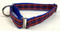 Red, White, Blue, and Black Plaid Martingale Collar 1in