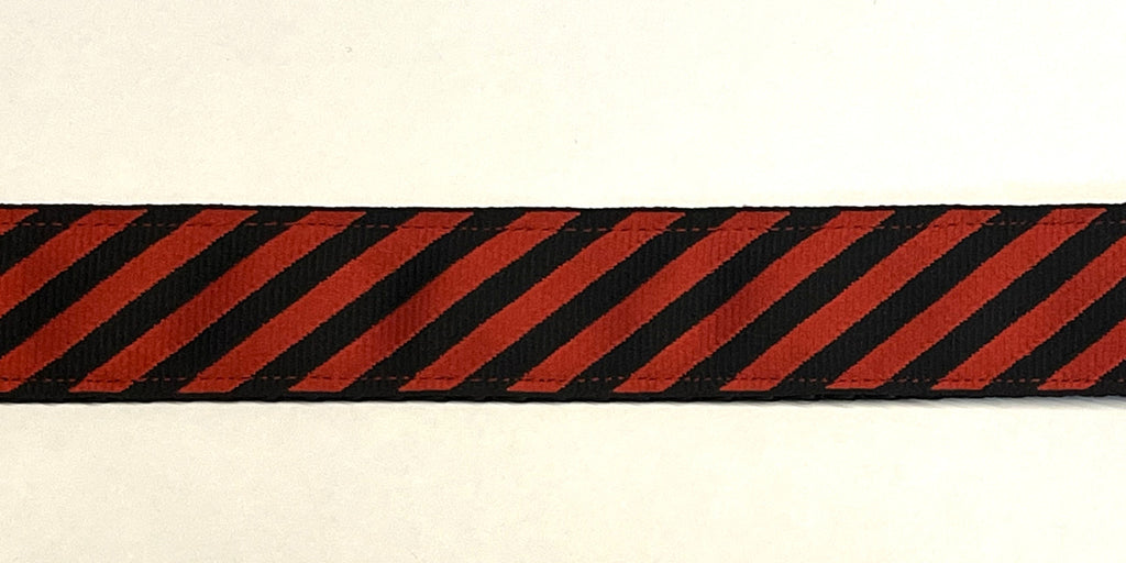 Red and Black Diagonal Stripe Dog Leash 1in