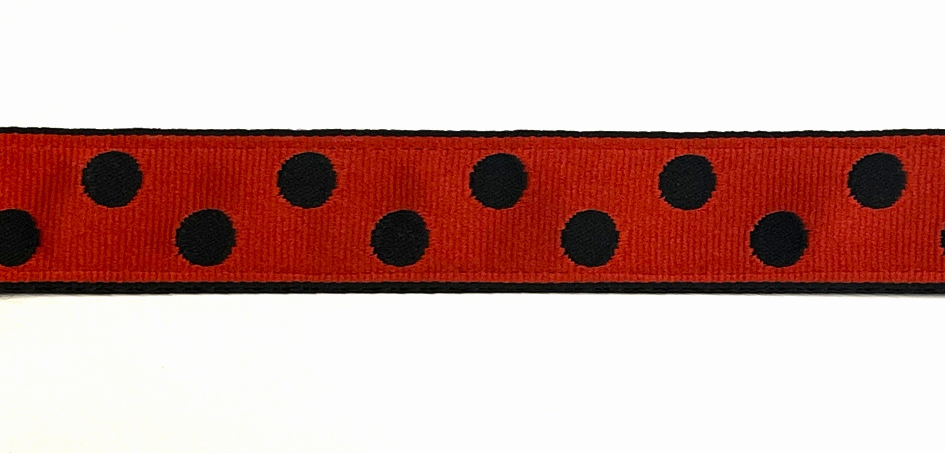 Red with Black Dots Dog Collar 1in