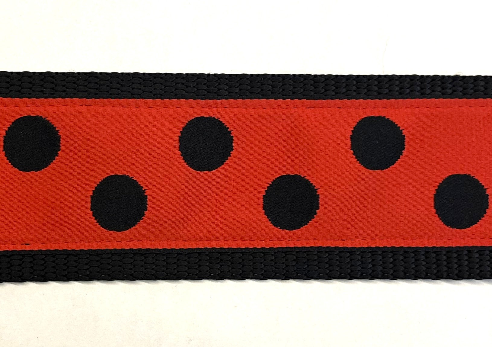 Red with Black Dots Dog Collar 2in