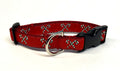 Red with Green and White Candy Canes Dog Collar 3/4