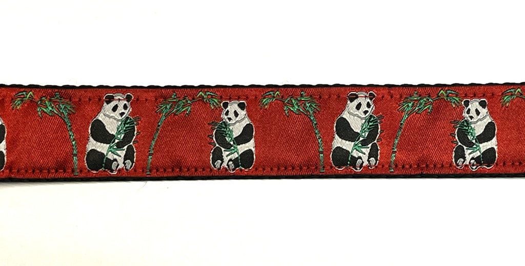 Red with Pandas Martingale Collar 1in