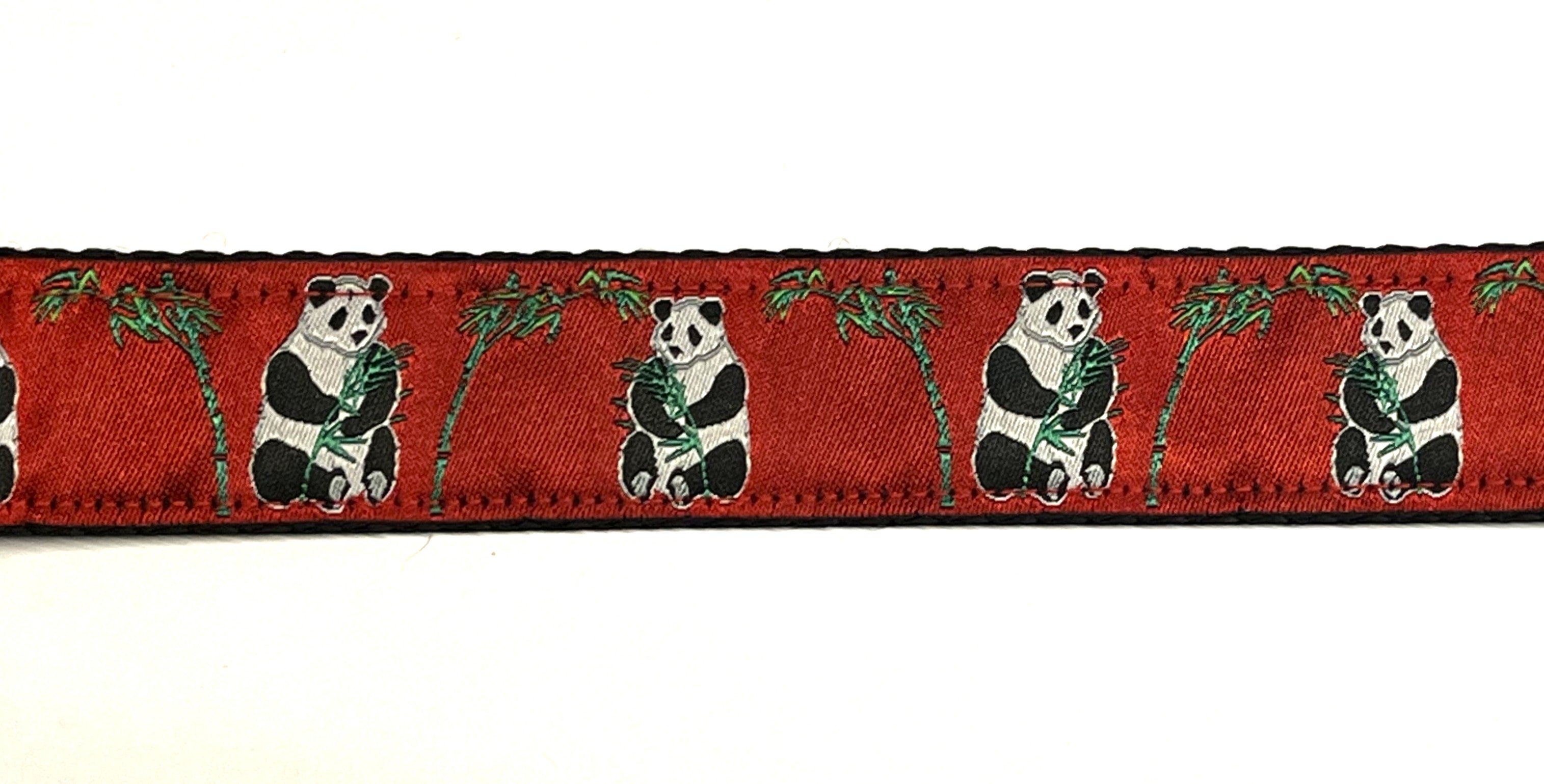 Red with Pandas Martingale Collar 1in