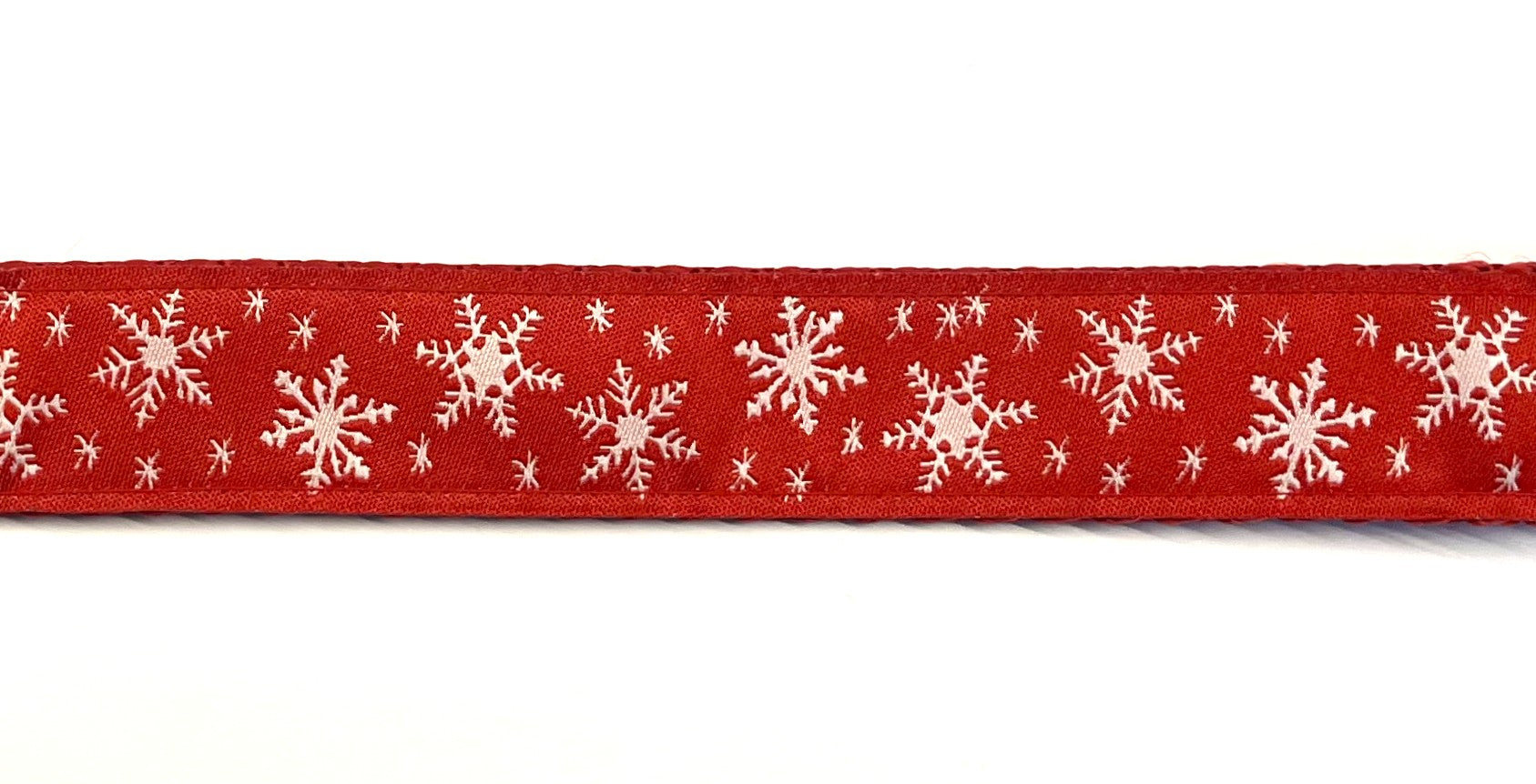 Red with White Snowflakes Dog Leash 1in