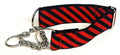 Red and Black Diagonal Stripe Chain Martingale Collar 1 1/2 in
