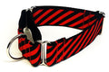 Red and Black Diagonal Stripe Martingale Collar 1 1/2 in