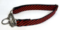Red and Black Diagonal Stripe Chain Martingale Collar 1in