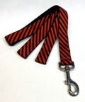 Red and Black Diagonal Stripe Dog Leash 1in