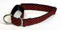 Red and Black Diagonal Stripe Martingale Collar 1in