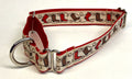 Red and Brown Cowboy Boots Martingale Collar 1in