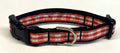 Red & White Plaid Dog Collar 1/2