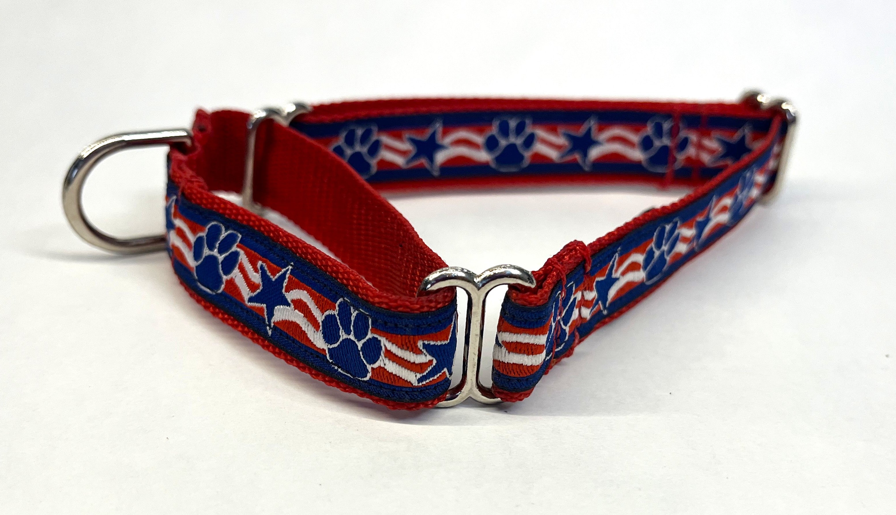 Patriotic Paws and Stars Martingale Collar 3/4