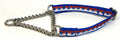 Red and White with Blue Dots Chain Martingale Collar 1/2
