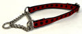 Red with Black Dots Chain Martingale Collar 1/2