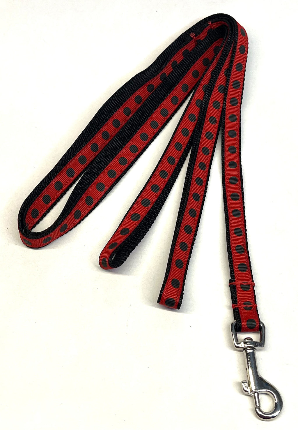 Red with Black Dots Dog Leash 1/2