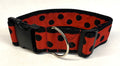 Red with Black Dots Dog Collar 2in