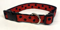 Red with Black Dots Dog Collar 1in