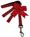 Red with Black Dots Dog Leash 3/4