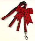 Red with Black Paws Dog Leash 1/2