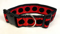 Red with Black Velvet Dots Dog Collar 2in