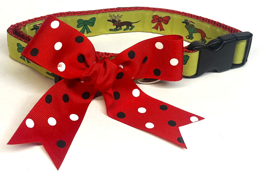 Red with Black and White Dots Bow
