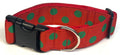 Red with Green Dots Dog Collar 1 1/2 in