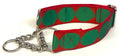 Red with Green Large Dot Chain Martingale Collar 1 1/2 in