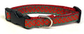 Red with Green Polka Dots Dog Collar 3/4