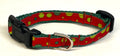 Red with Green Bubble Dots Dog Collar 1/2