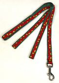 Red with Green Bubble Dots Dog Leash 1/2