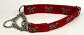 Red with Green and White Candy Canes Chain Martingale Collar 1in