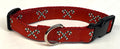 Red with Green and White Candy Canes Dog Collar 1in