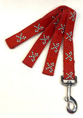 Red with Green and White Candy Canes Dog Leash 1in