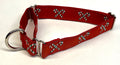 Red with Green and White Candy Canes Martingale Collar 1in