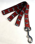 Red with Pandas Dog Leash 1in
