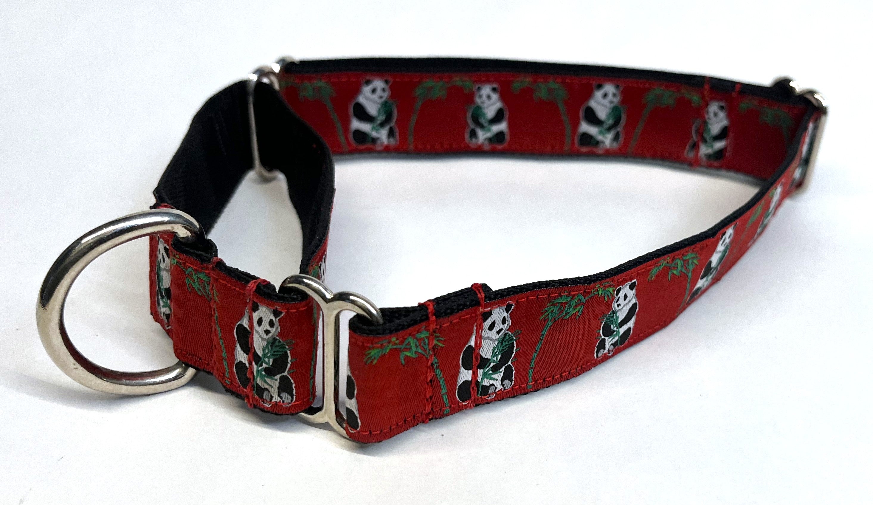 Red with Pandas Martingale Collar 1in