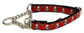 Red with Pandas Chain Martingale Collar 3/4