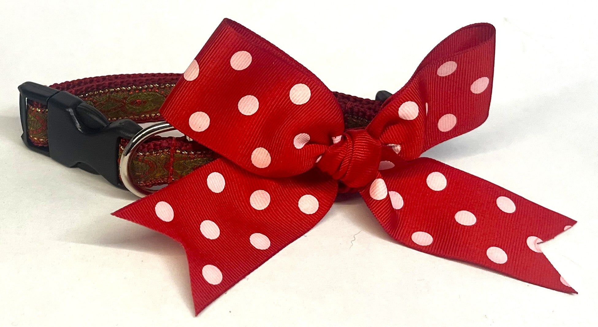 Red with White Dots Bow