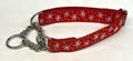 Red with White Snowflakes Chain Martingale Collar 1in