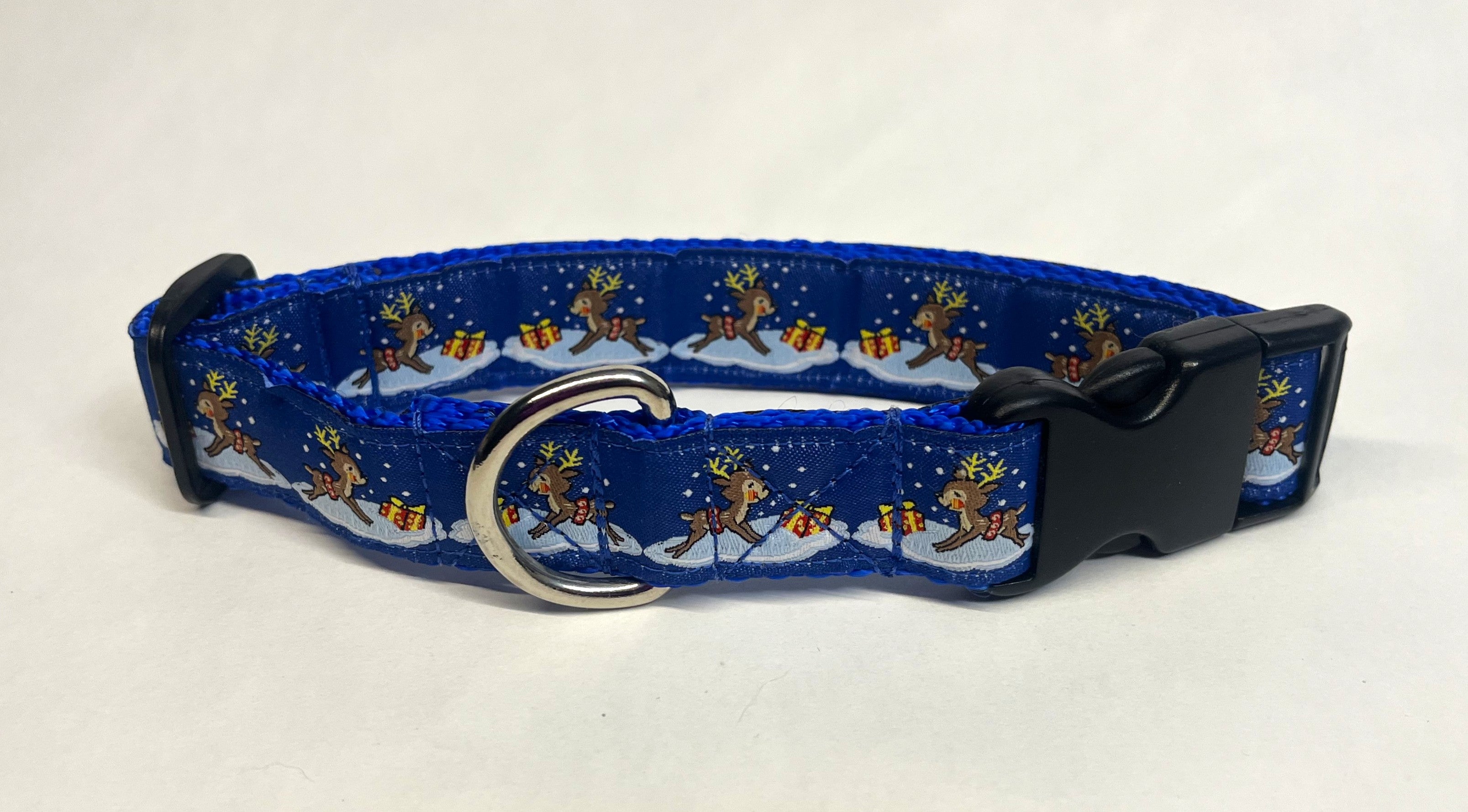 Reindeer and Presents Dog Collar 1in