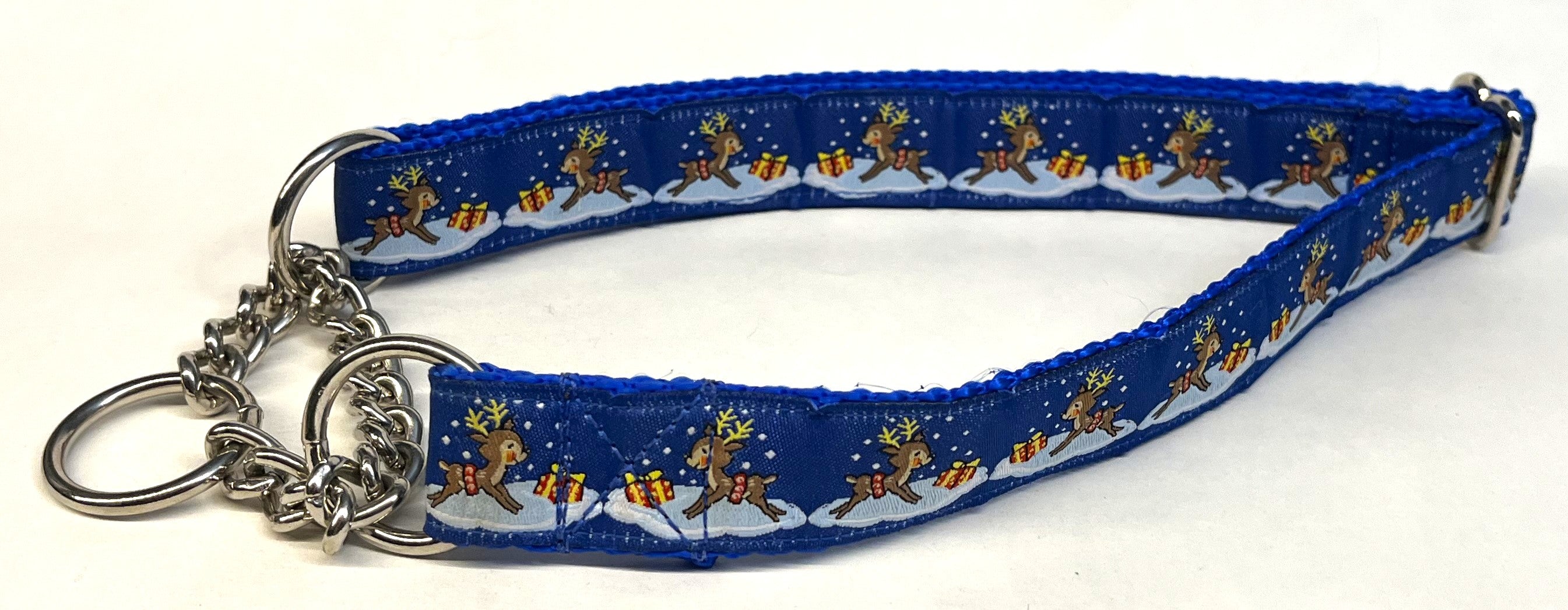 Reindeer and Presents Chain Martingale Collar 1in