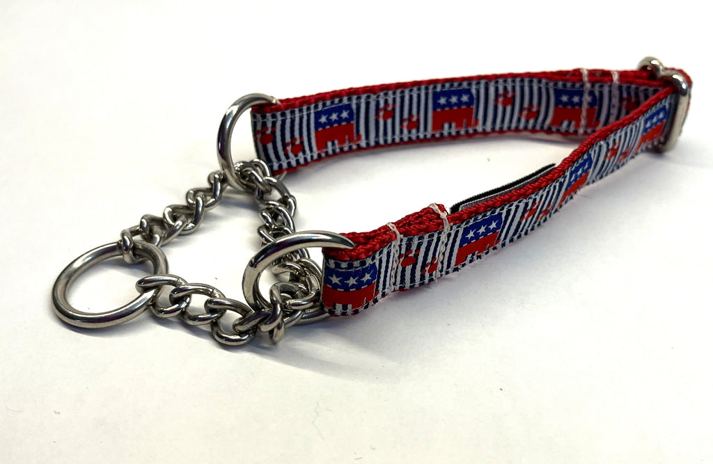 Republican Elephant and Paws Chain Martingale Collar 3/4