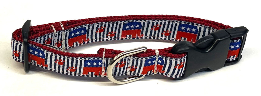 Republican Elephant and Paws Dog Collar 3/4